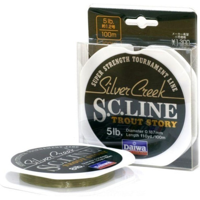 Монолеска DAIWA Silver Creek S.C. Line 12 Lb (0.288мм) - 100м 4960652412117